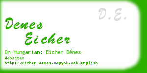 denes eicher business card